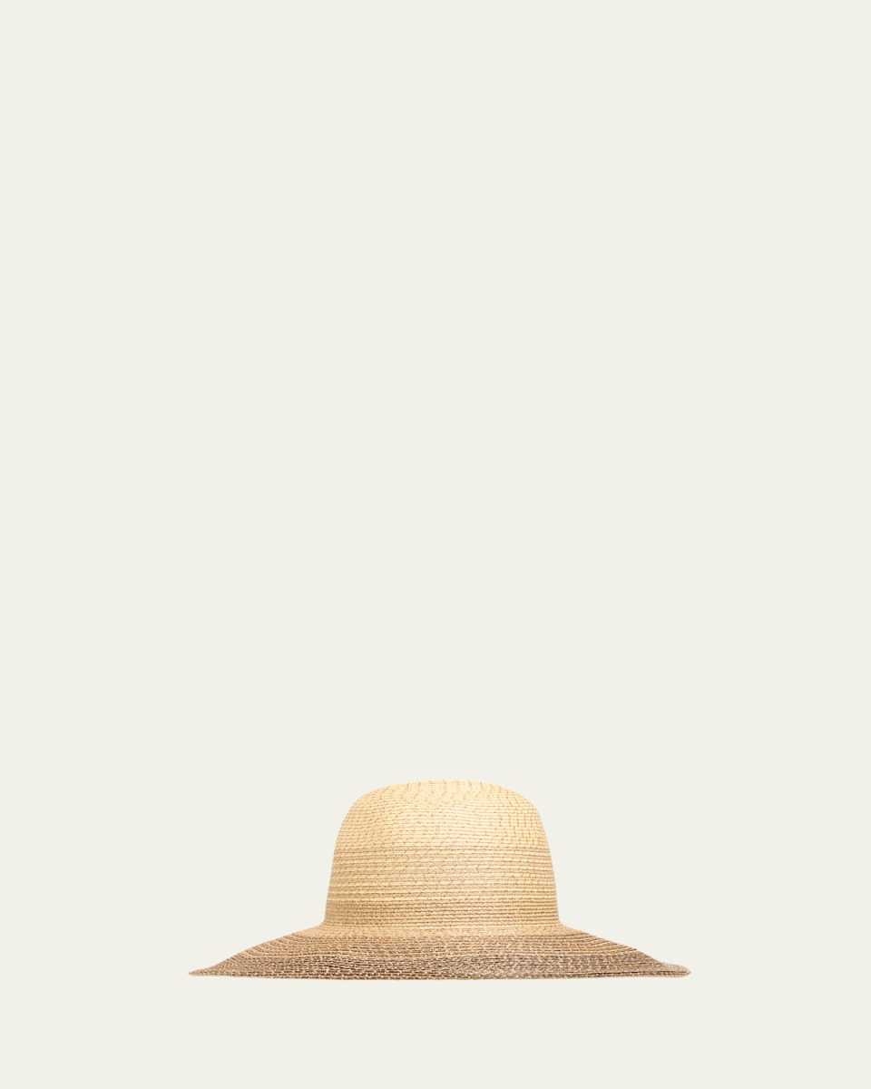 Emmanuelle Metallic Two-Tone Paper Straw Fedora
